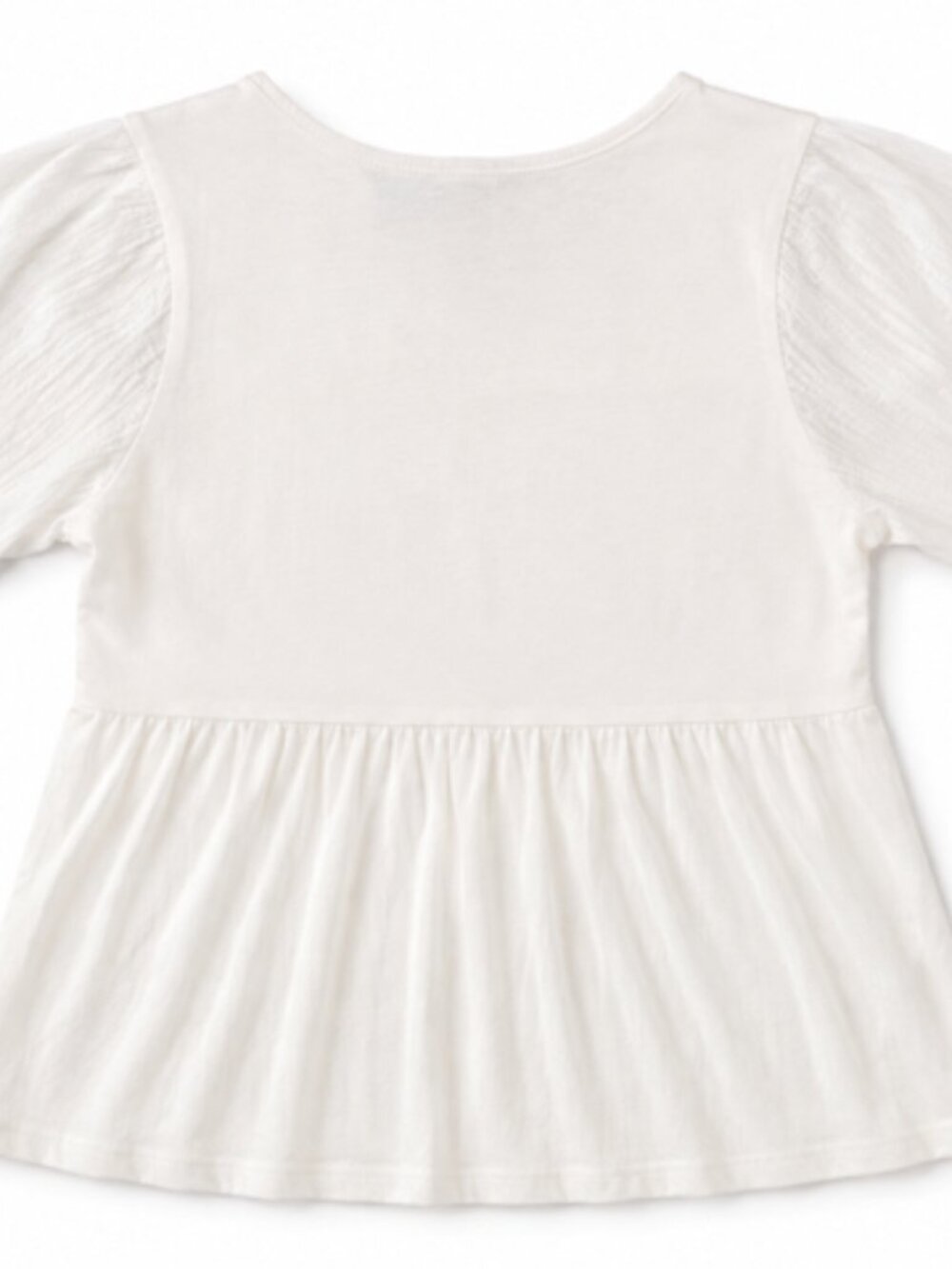 NWT Lucky Brand White Eyelet Peplum Top Women’s M Puff Sleeve Boho - Picture 3 of 5